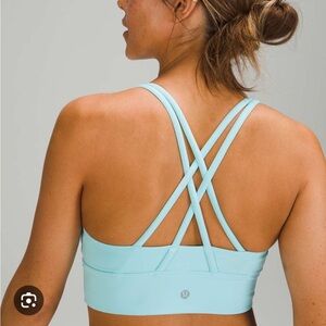 Lululemon Energy Bra Long Line Icing Blue Size 4